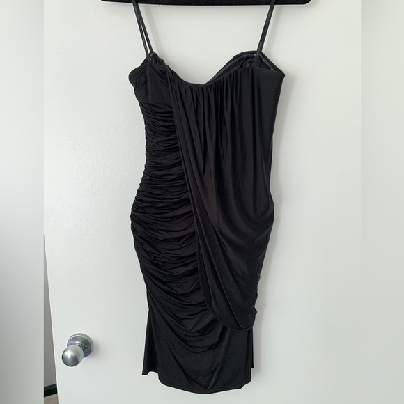 Black Waterfall Cocktail Dress by Shelli Segal - Picture 3 of 3